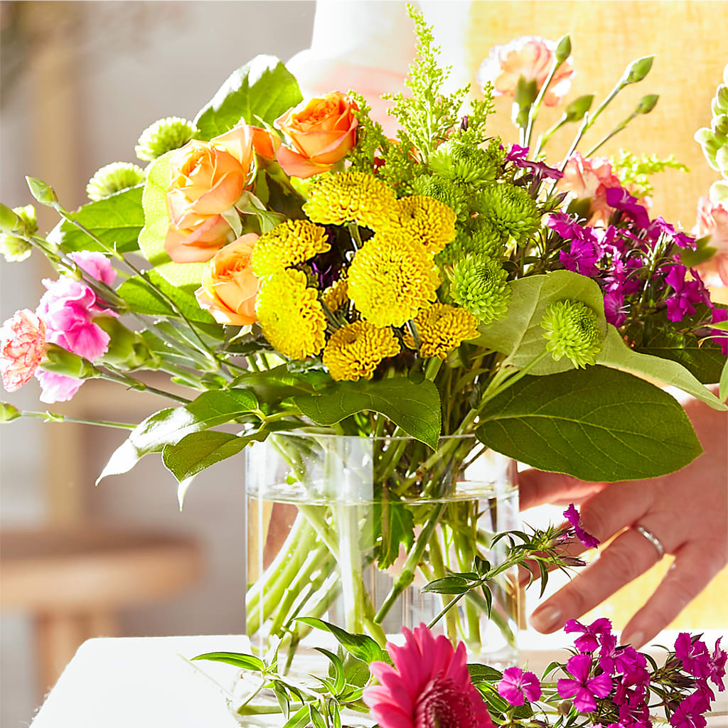 Bold and Bright Vibrant Mixed Seasonal Flower Bouquet Arrangement