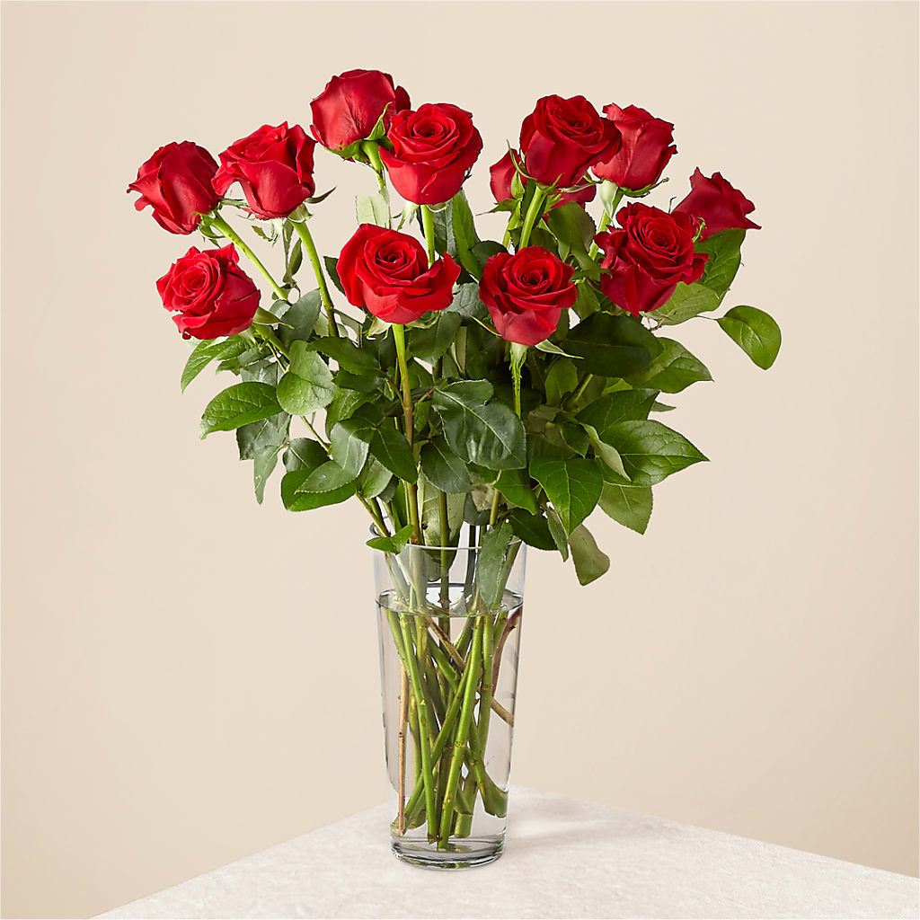Premium Long Stem Red Rose Bouquet for Romantic Occasions
