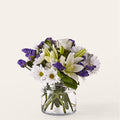 Beyond Blue Bouquet with White Roses Lilies and Daisies