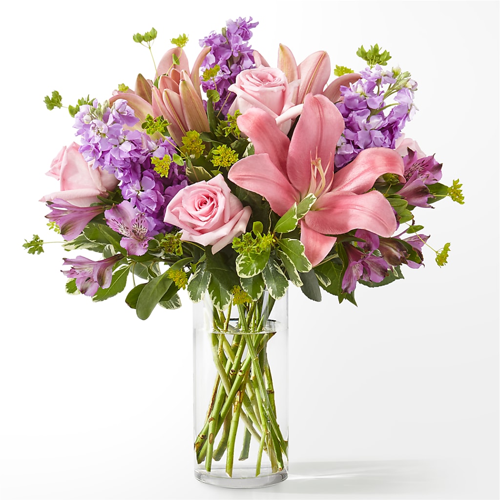 Precious Petals Pink and Purple Mixed Floral Bouquet Arrangement