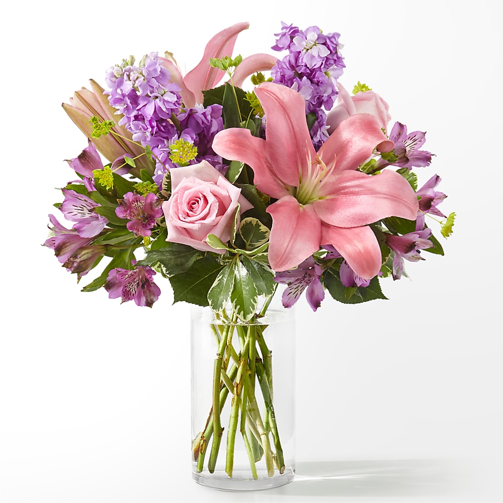 Precious Petals Pink and Purple Mixed Floral Bouquet Arrangement