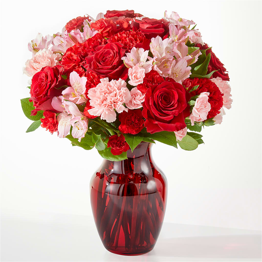 Candy Kisses Pink and Red Rose and Carnation Bouquet