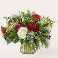 Cranberry Fizz Holiday Bouquet with Red Roses and Berries